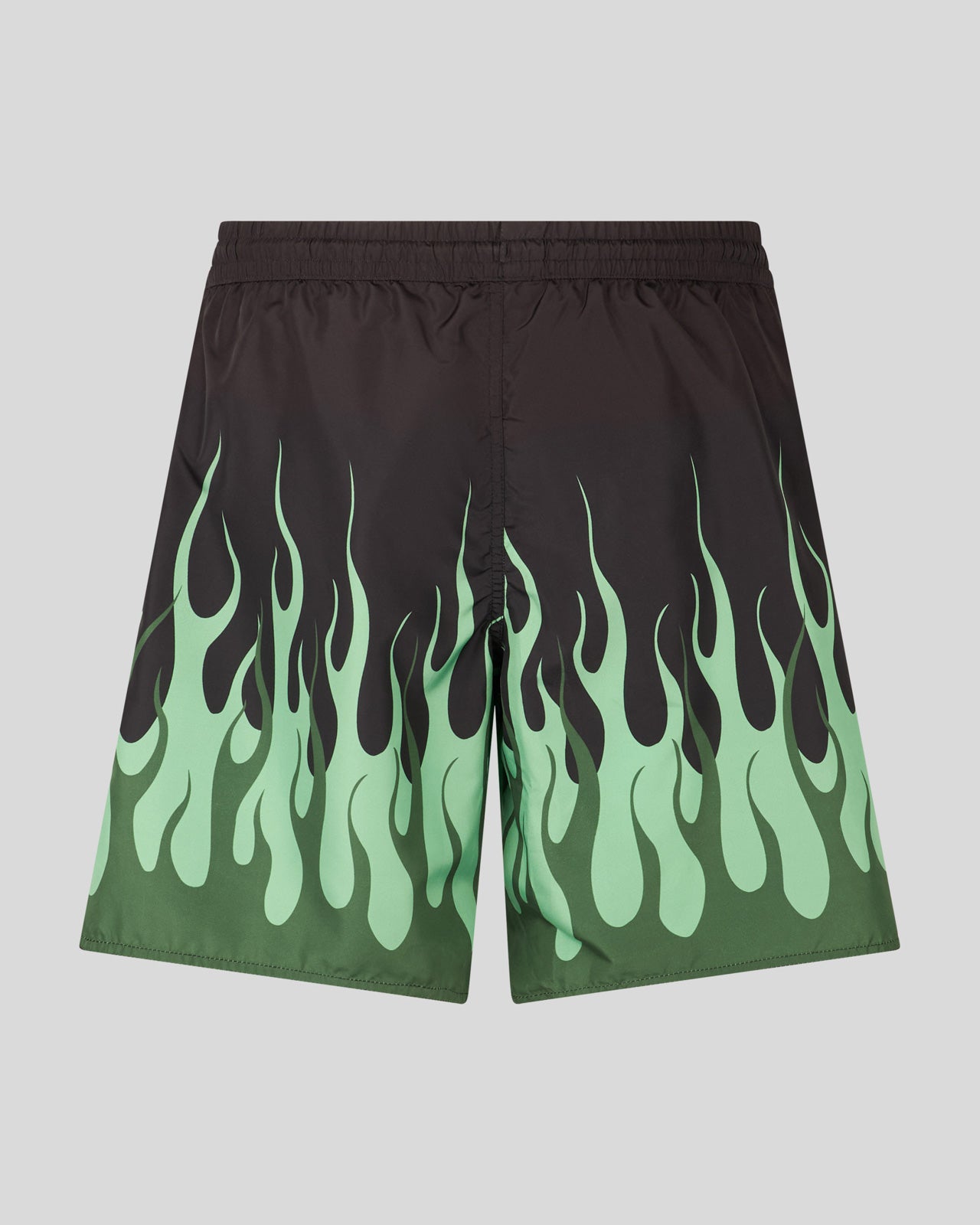 BLACK SWIMWEAR WITH DOUBLE GREEN FLAMES