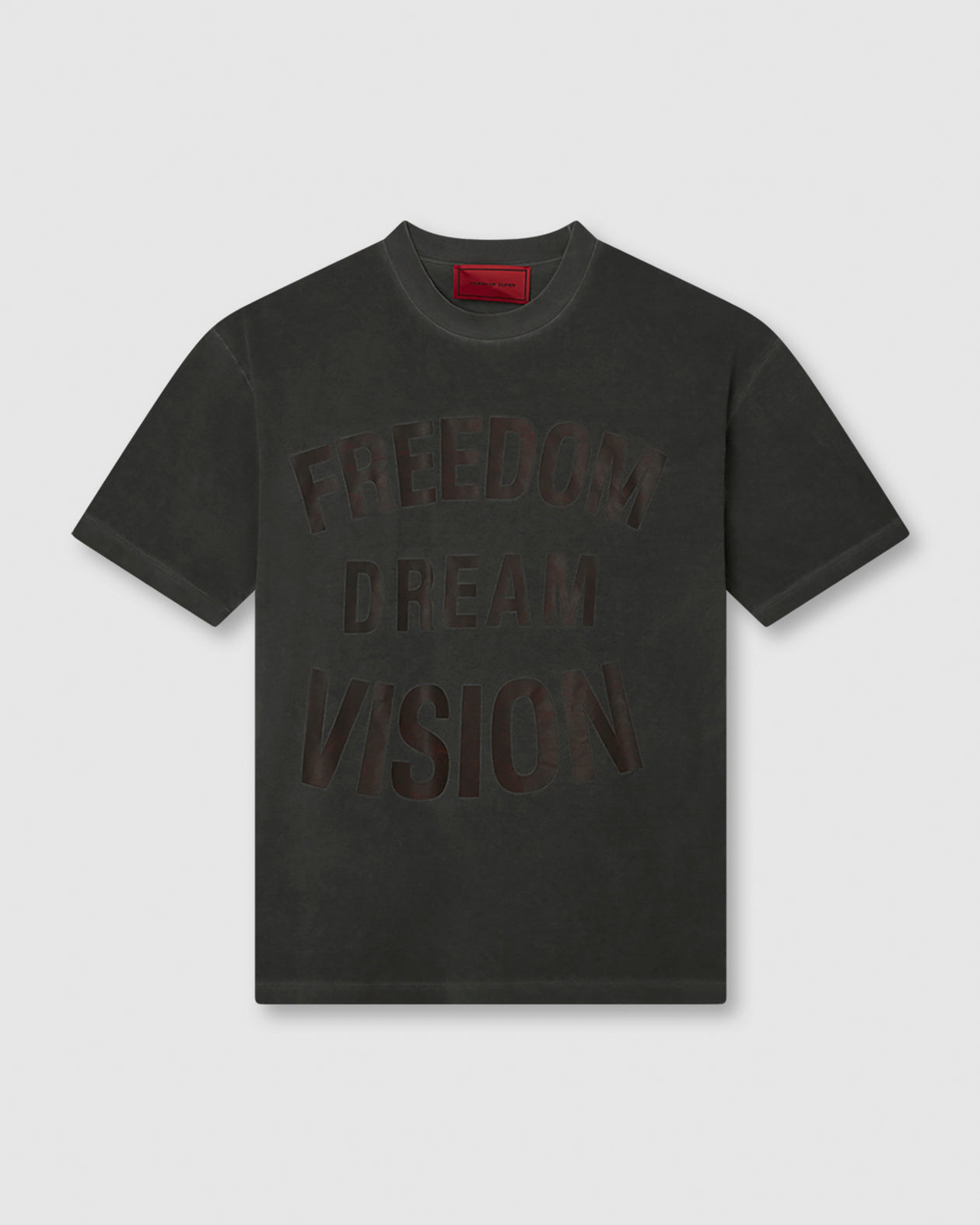 Vision Of Super COLD WASH T-SHIRT WITH FREEDOM PRINT ON FRONT AND METAL LABEL