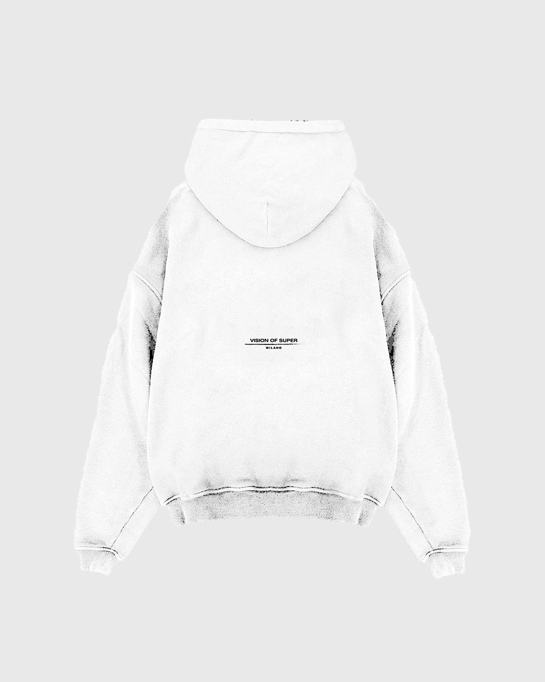 Visonup（ビジョナップ） OFFWHITE HOODIE ZIP WITH EMBROIDERED FLAME
