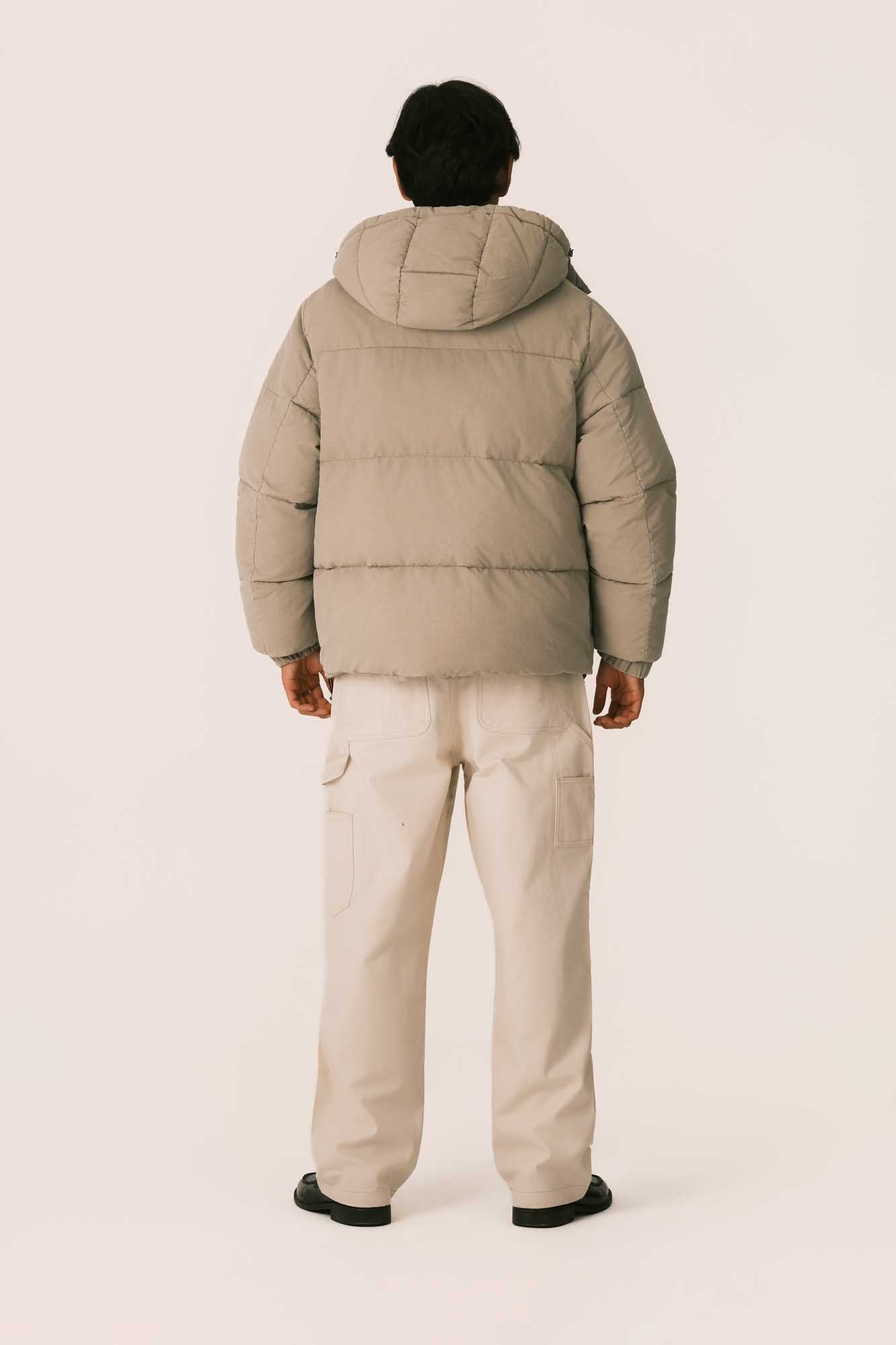STONE WASH SAND BOMBER WITH PATCH