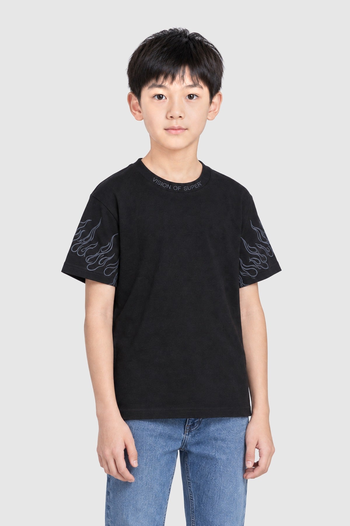 T-shirt bambino – Nero e grigio