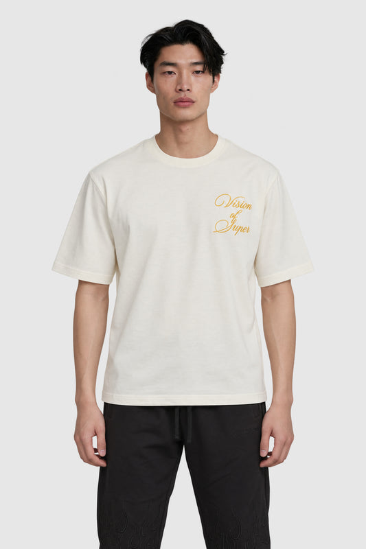 T-shirt with embroidered logo and Vision print – White S | Vision of Super