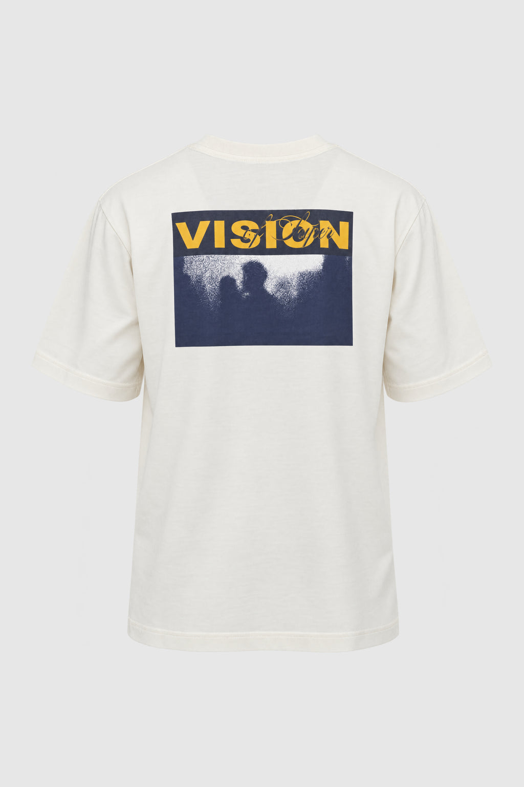 T-shirt con logo ricamato e stampa Vision – Bianco – vista posteriore