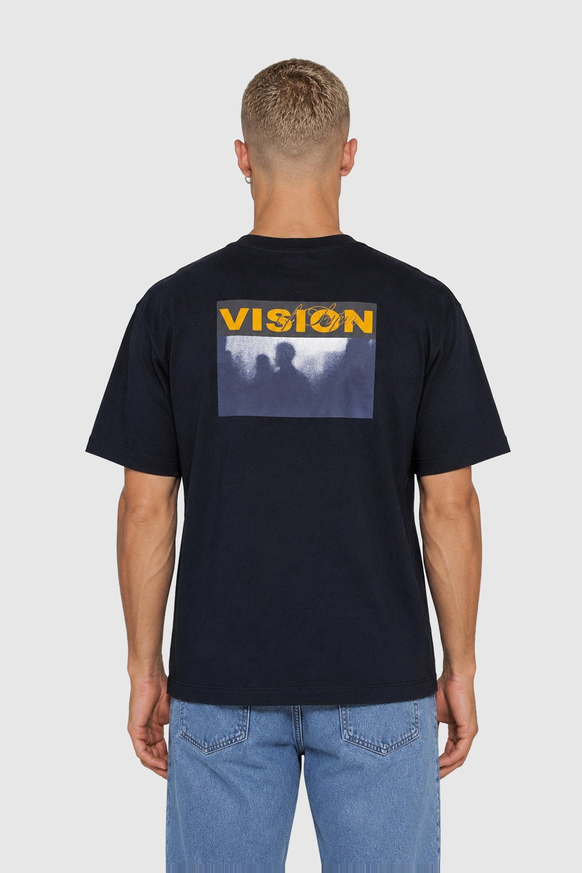 T-shirt with embroidered logo and Vision print – Black