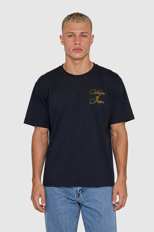 T-shirt with embroidered logo and Vision print – Black XS | Vision of Super