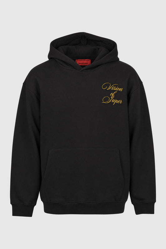 Hoodie with embroidered logo and Vision print – Black XS | Vision of Super