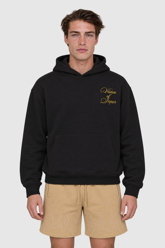 Hoodie with embroidered logo and Vision print – Black XS | Vision of Super