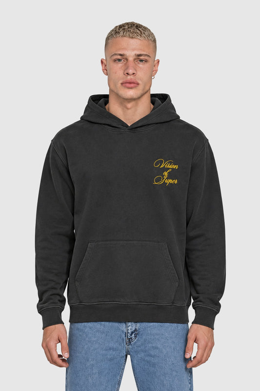 Hoodie with embroidered logo and Vision print – Black XS | Vision of Super
