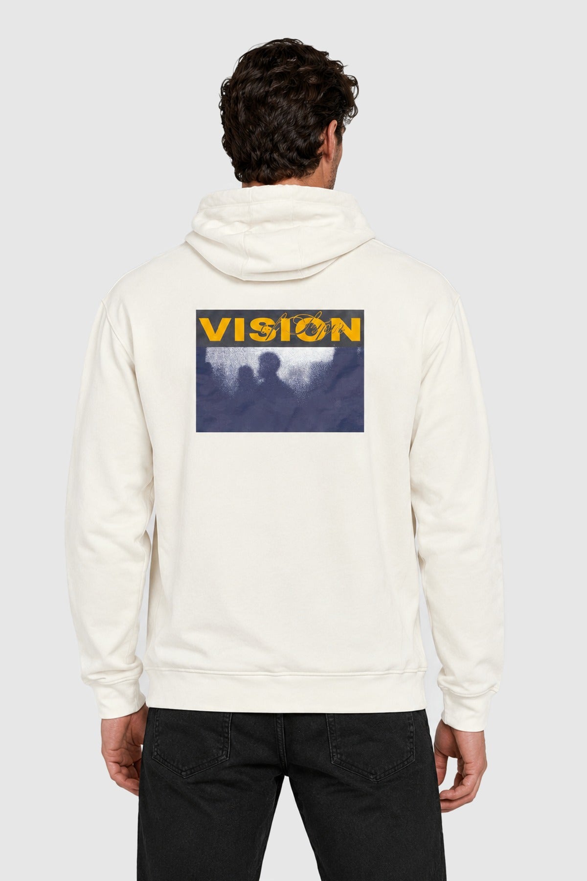 Hoodie with embroidered logo and Vision print – White WHITE/WHITE | Vision of Super
