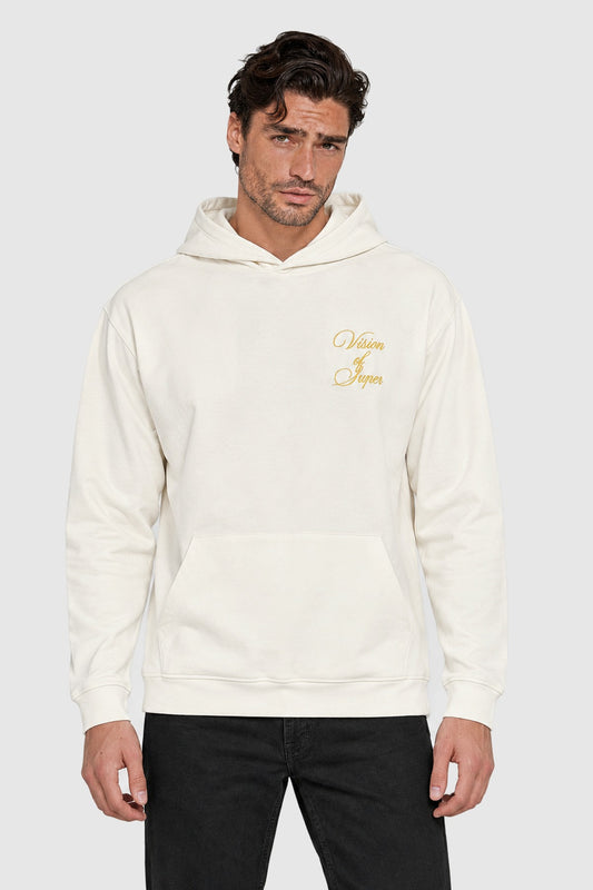Hoodie with embroidered logo and Vision print – White S | Vision of Super