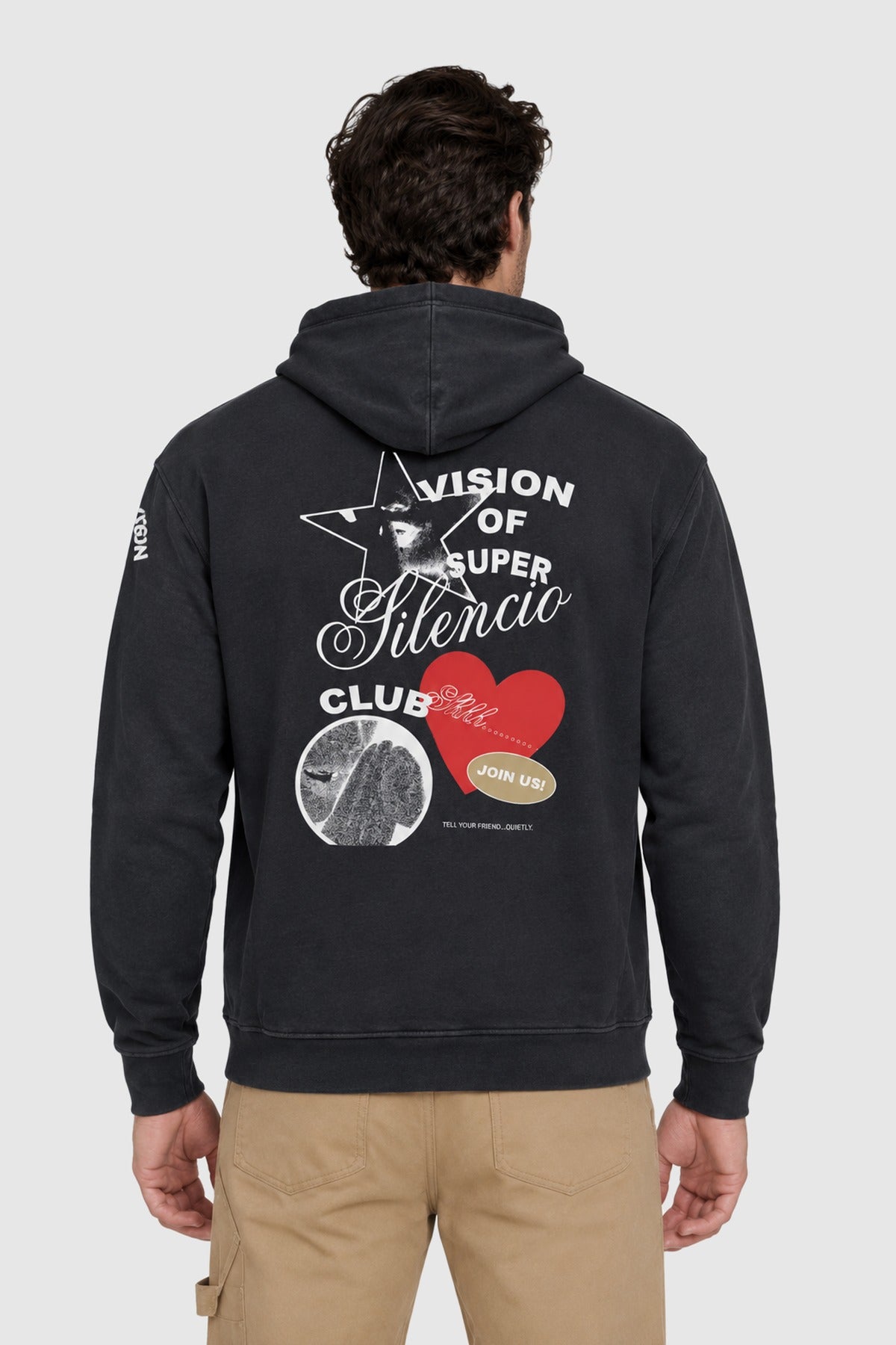 Hoodie with back print – Black