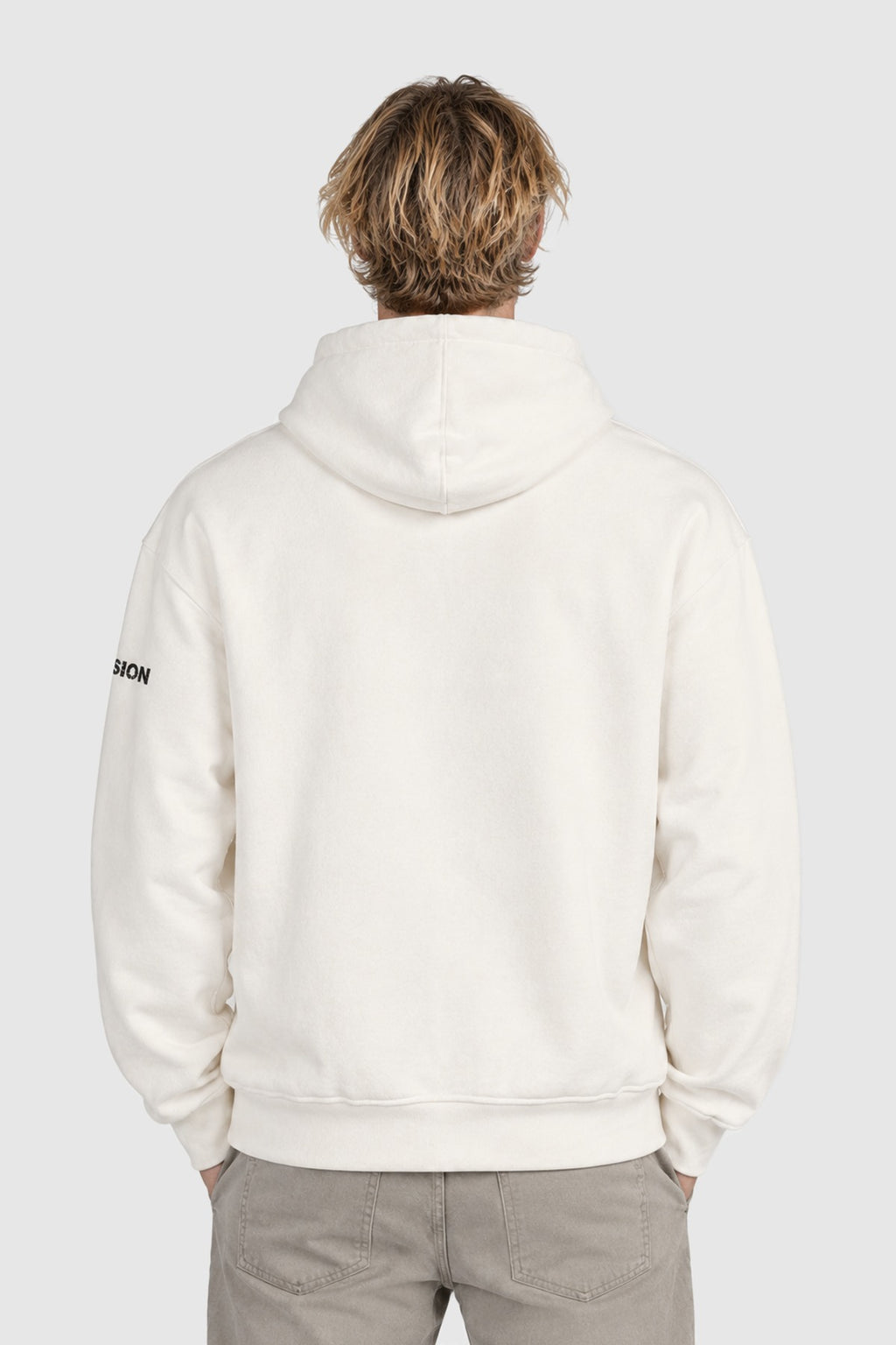 Hoodie with back print – White