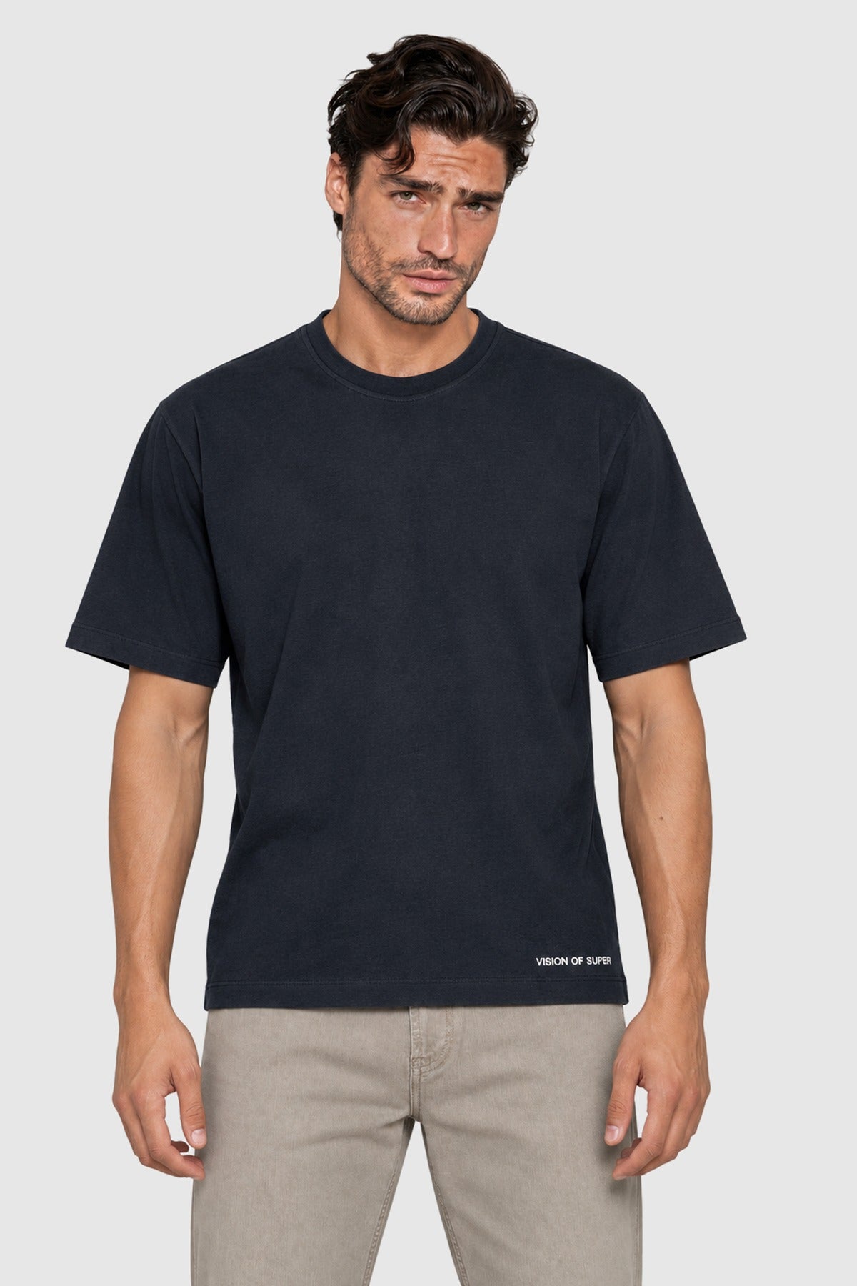 T-shirt con logo ricamato – Nero NERO/NERO | Vision of Super