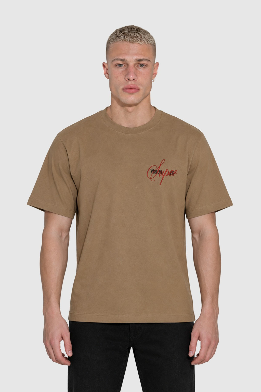 T-shirt con ricamo VOS – Beige