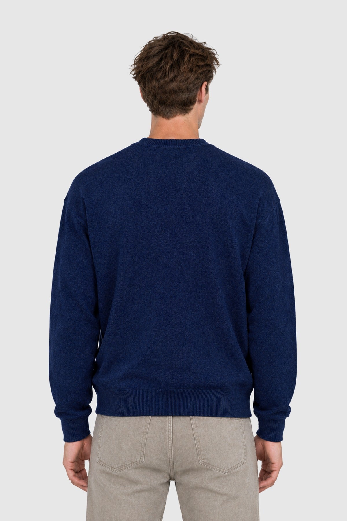 Maglione girocollo in cotone e lana – Blu BLU | Vision of Super