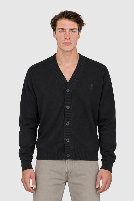 Cotton and wool cardigan – Black S | Vision of Super