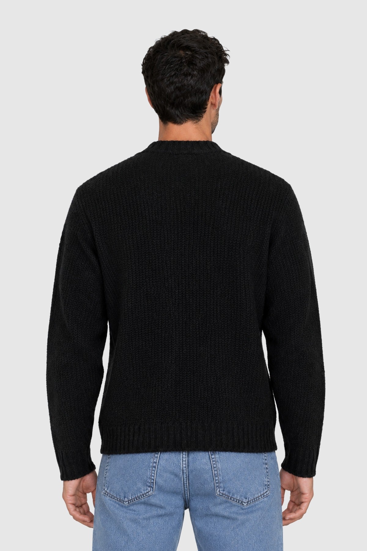 Cardigan in maglia grossa con alpaca – Nero