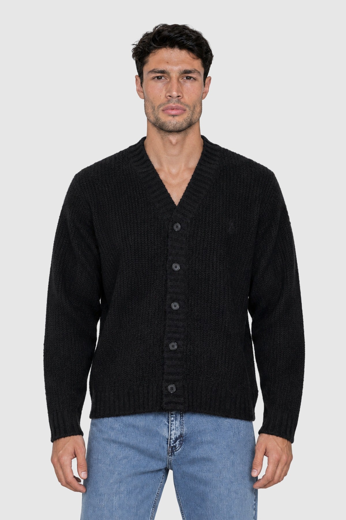 Cardigan in maglia grossa con alpaca – Nero NERO/NERO | Vision of Super