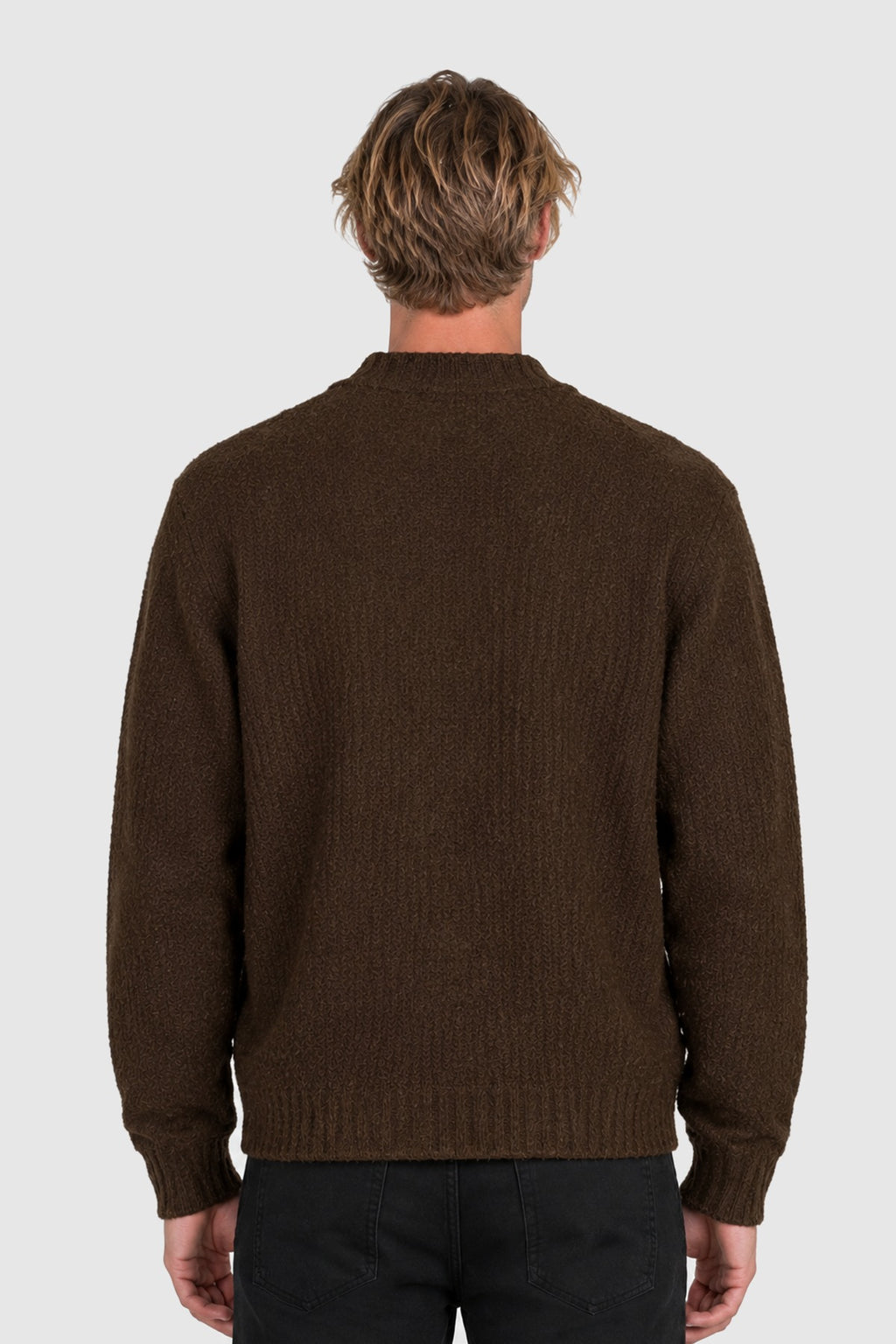 Cardigan in maglia grossa con alpaca – Marrone