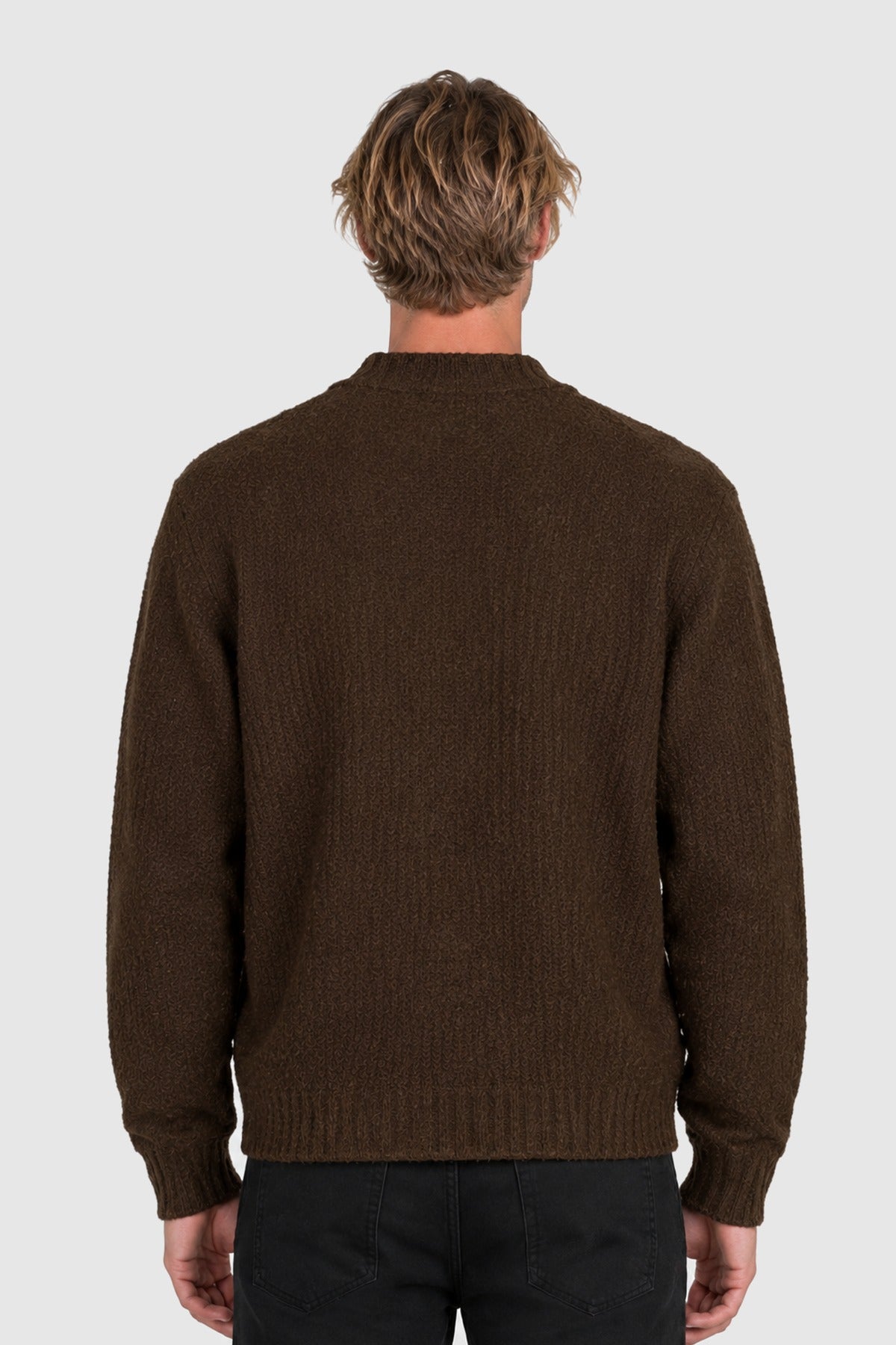 Cardigan in maglia grossa con alpaca – Marrone
