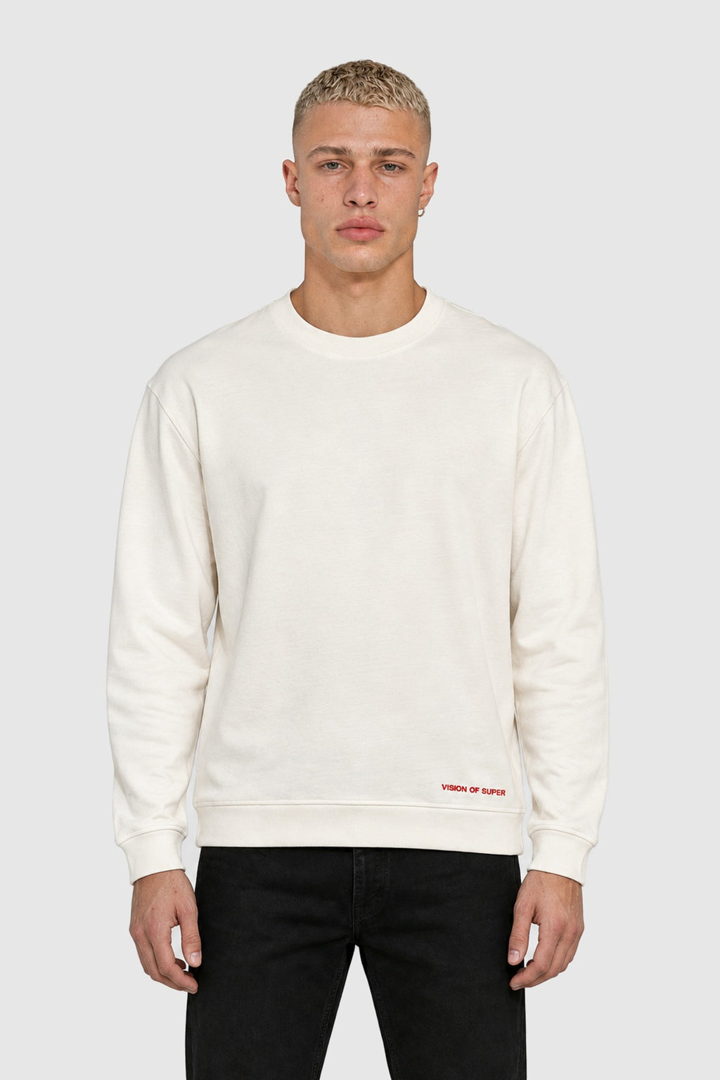 Crewneck sweatshirt with heart back print – White