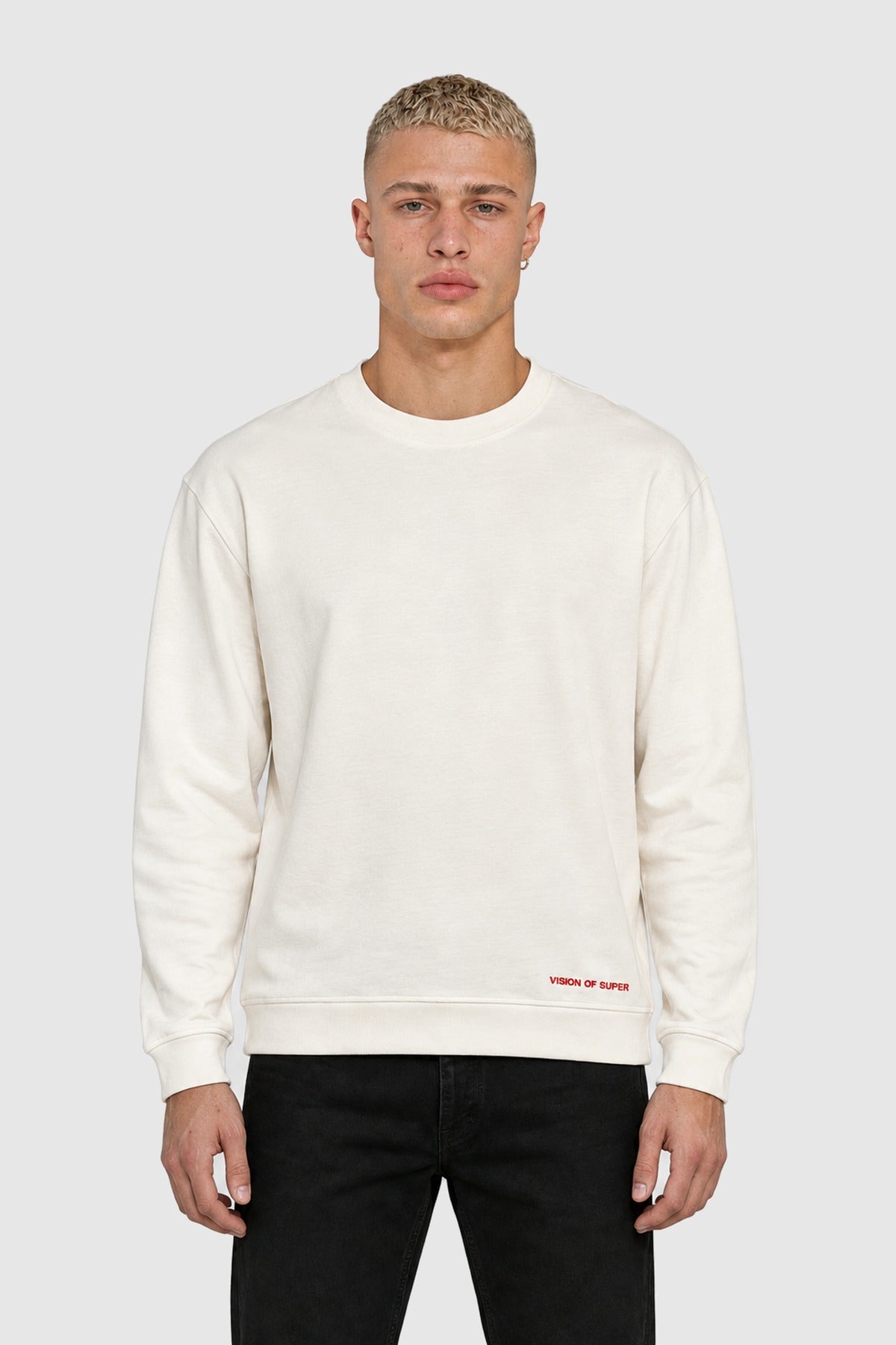 Crewneck sweatshirt with heart back print – White