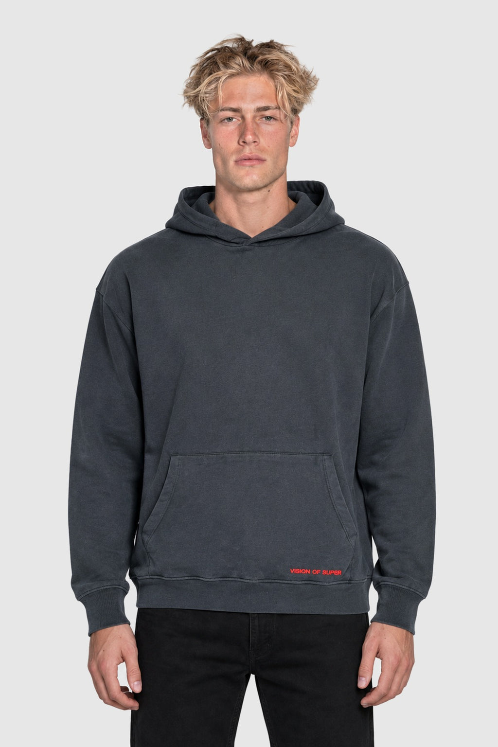 Hoodie with heart back print – Black