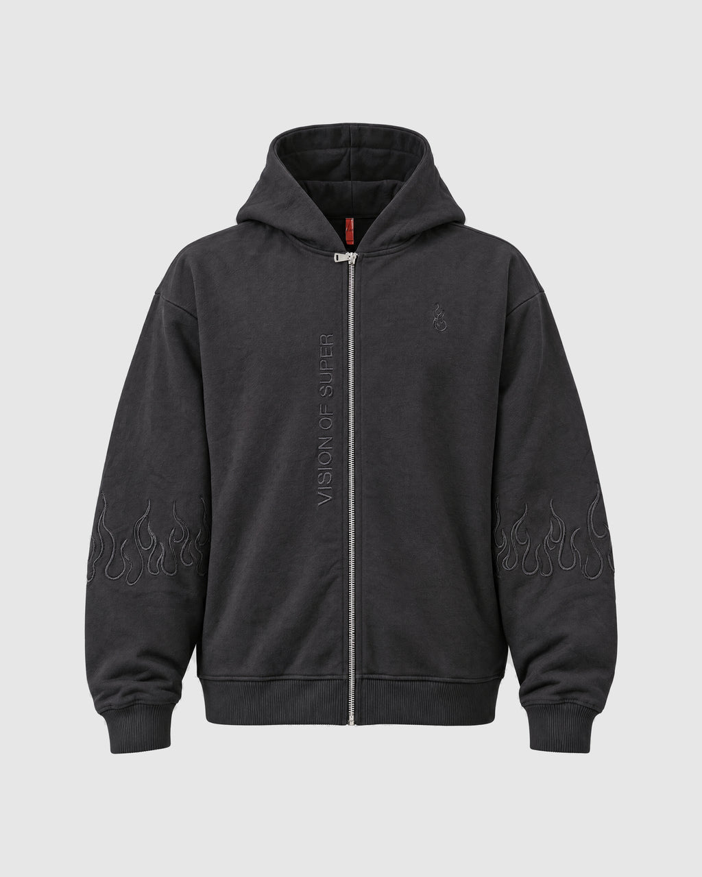 Tuta con fiamme, felpa con zip e pantalone – Nero – felpa