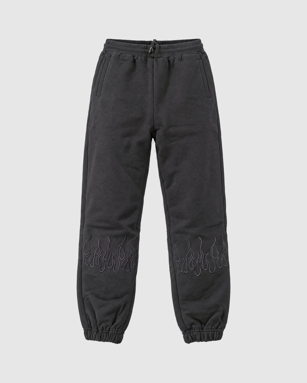 Tuta con fiamme, felpa con zip e pantalone – Nero – pantalone
