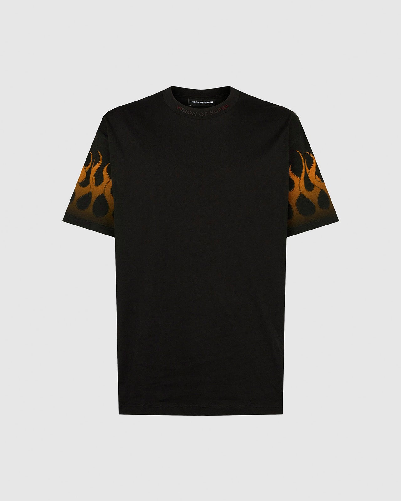Black T-shirt with Orange Flames