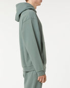 BALSAM GREEN HOODIE WITH EMBROIDERED FLAMING HEART - Vision of Super