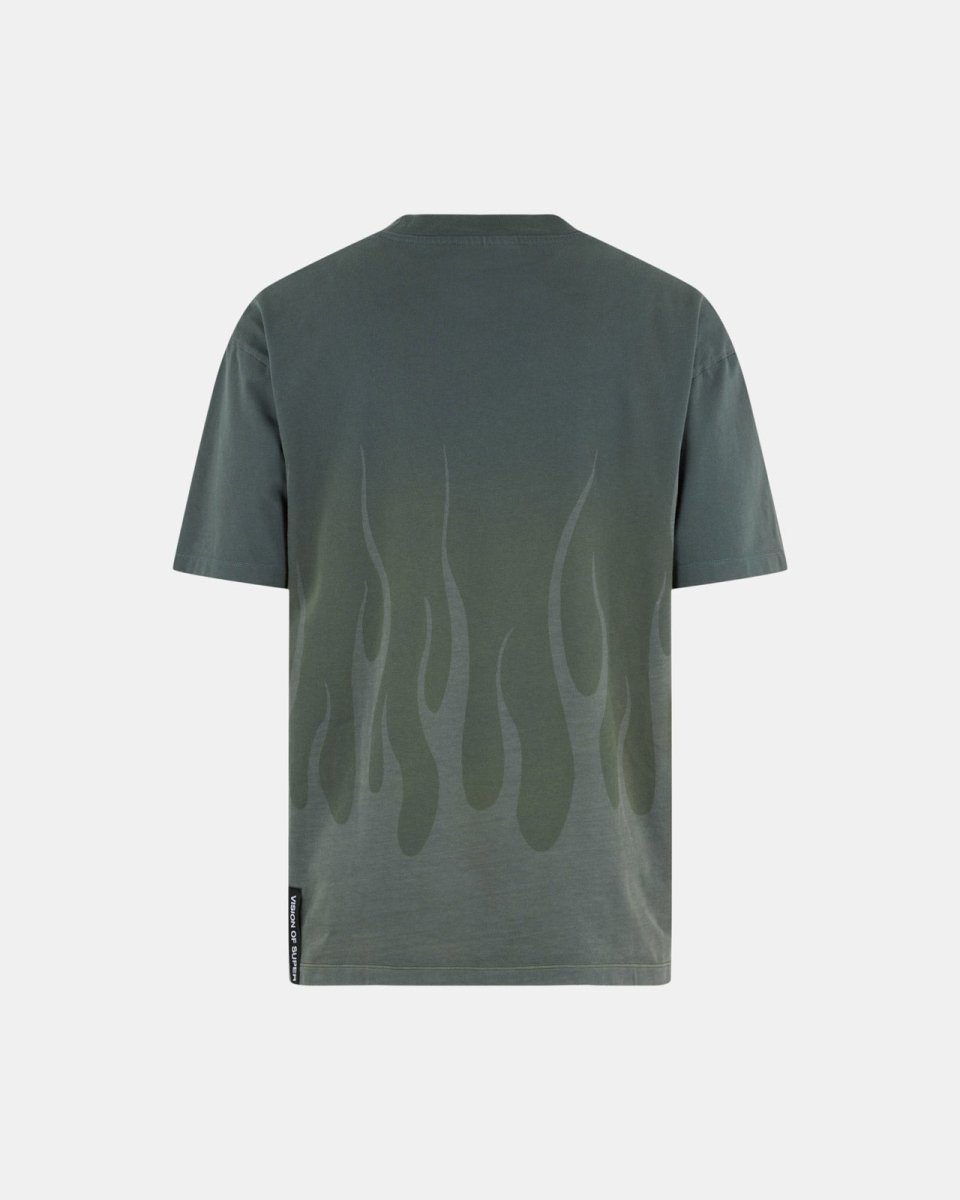 BALSAM GREENT-SHIRT WITH CORROSIVE FLAMES - Vision of Super