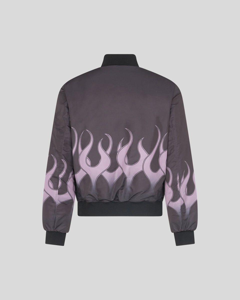 BLACK BOMBER WITH PURPLE PRINT FLAMES - Vision of Super