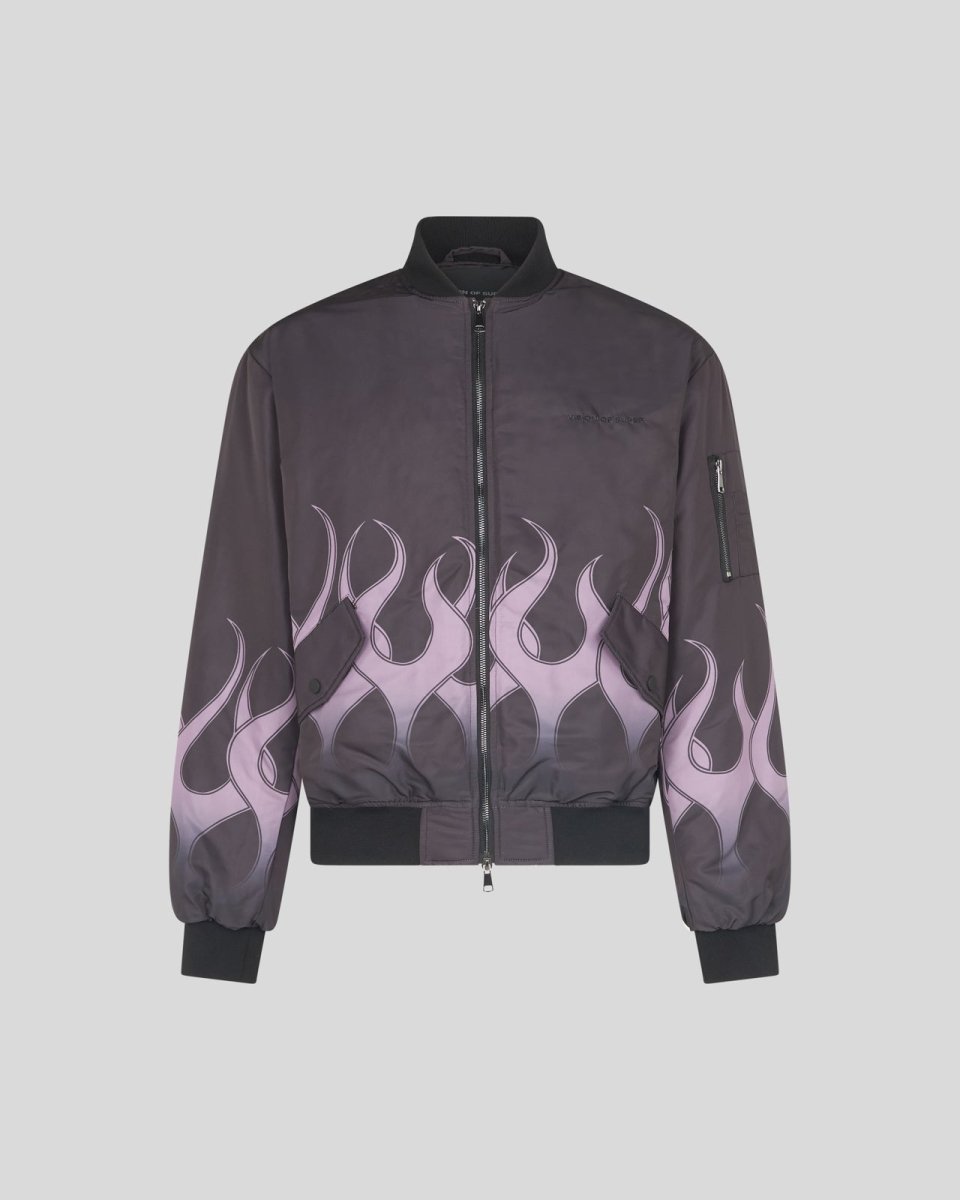 BLACK BOMBER WITH PURPLE PRINT FLAMES - Vision of Super