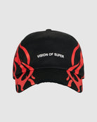 Black Cap with Red Tribal Print - Vision of Super