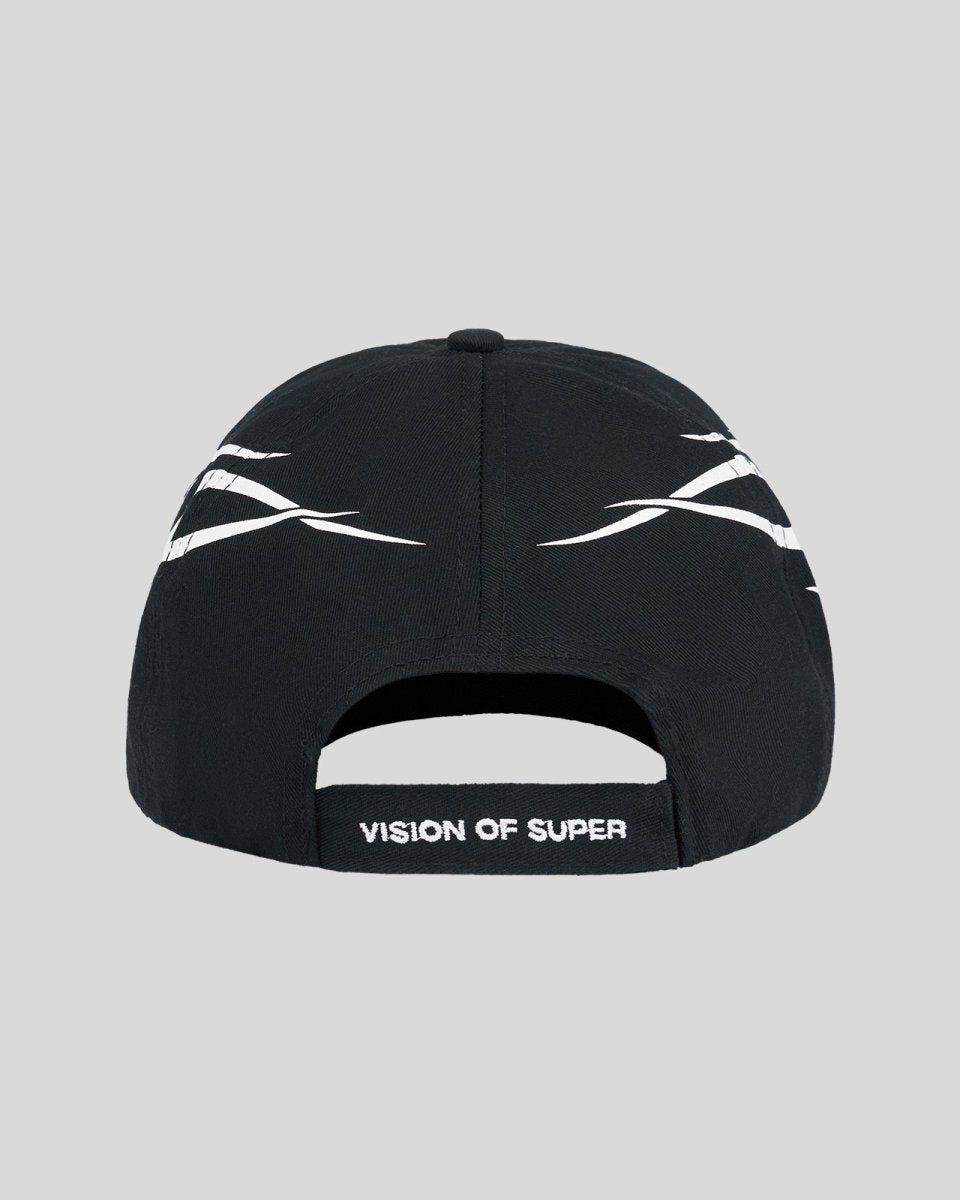 BLACK CAP WITH WHITE TRIBAL PRINT - Vision of Super