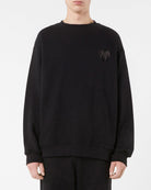 BLACK CREWNECK WITH EMBROIDERED FLAMING HEART - Vision of Super