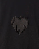 BLACK CREWNECK WITH EMBROIDERED FLAMING HEART - Vision of Super