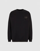 BLACK CREWNECK WITH EMBROIDERED FLAMING HEART - Vision of Super