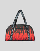 BLACK GYMBAG WITH RED FLAMES AND GREY LOGO - Vision of Super