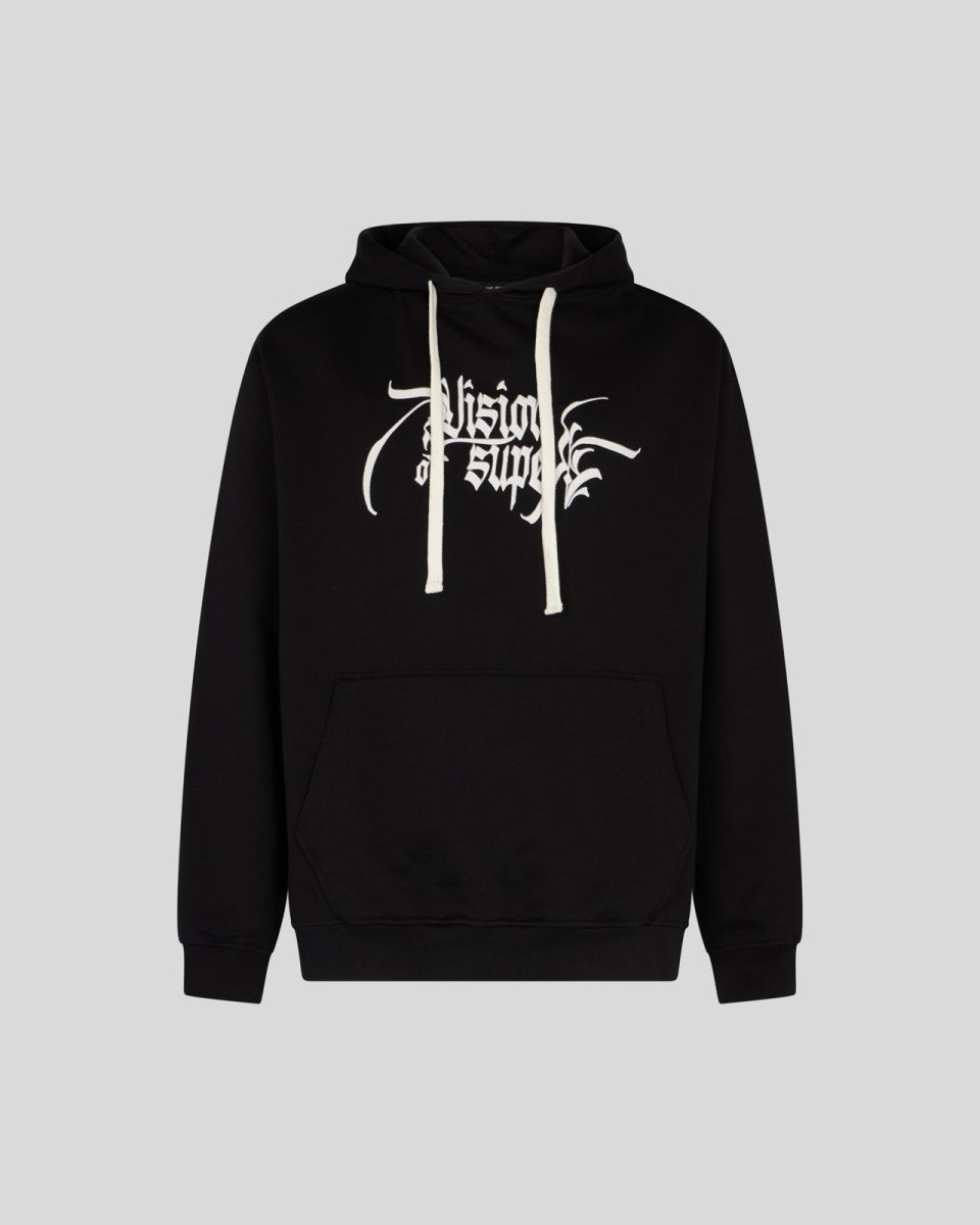 BLACK HOODIE WITH ANGEL STATUE GRAPHICS - Vision of Super