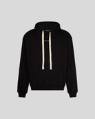 BLACK HOODIE WITH BLACK EMBROIDERED FLAMES - Vision of Super