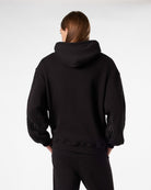 BLACK HOODIE WITH BLACK EMBROIDERED FLAMES - Vision of Super