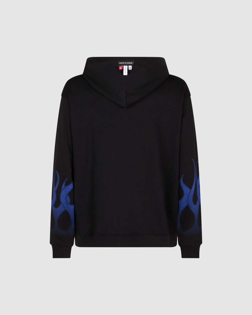 Black Hoodie with Blue Flames - Vision of Super