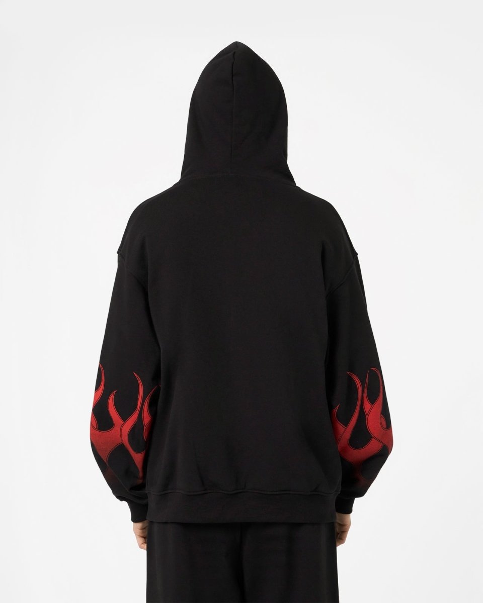 Black Hoodie with Red Flames - Vision of Super