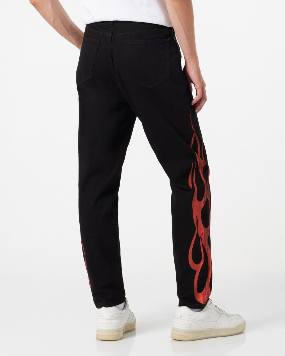 BLACK JEANS WITH RED FLAMES - Vision of Super