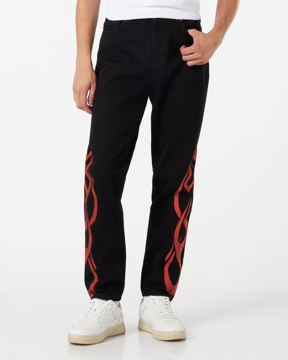 BLACK JEANS WITH RED FLAMES - Vision of Super