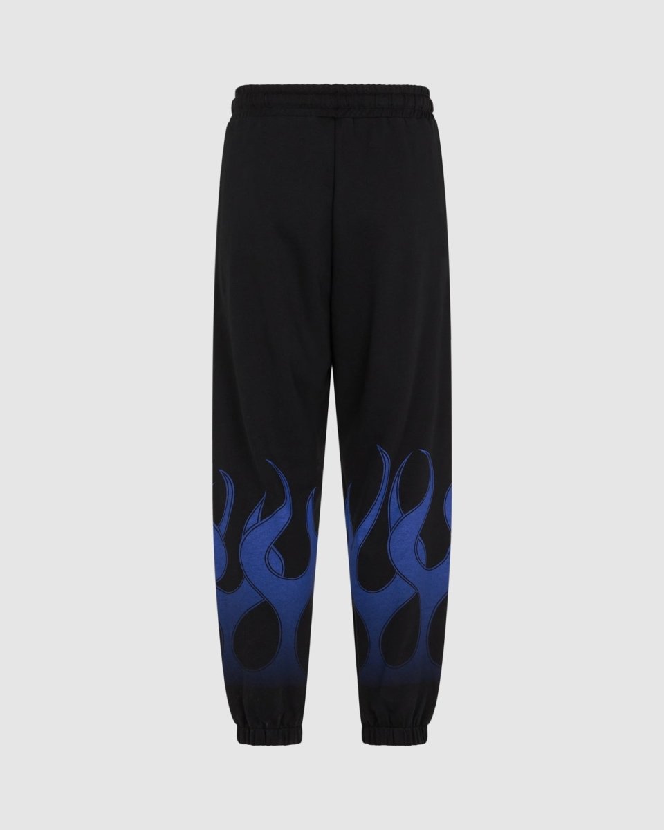 Blue Flame Sweatpants on Black 