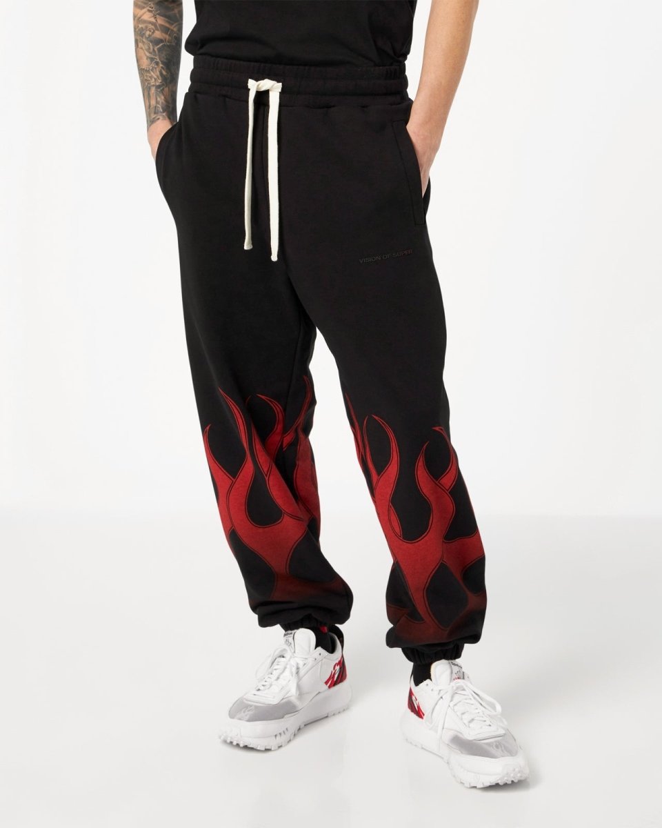 Black Pants with Red Flames - Vision of Super