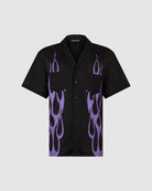 Black Shirt with Purple Tribal Flames - Vision of Super